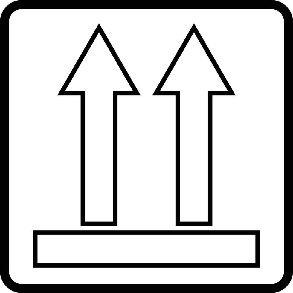 upward arrow symbol in line style icons with frame. Isolated on transparent background .cardboard boxes or packaging of goods such as warning signs logotype vector for apps and website