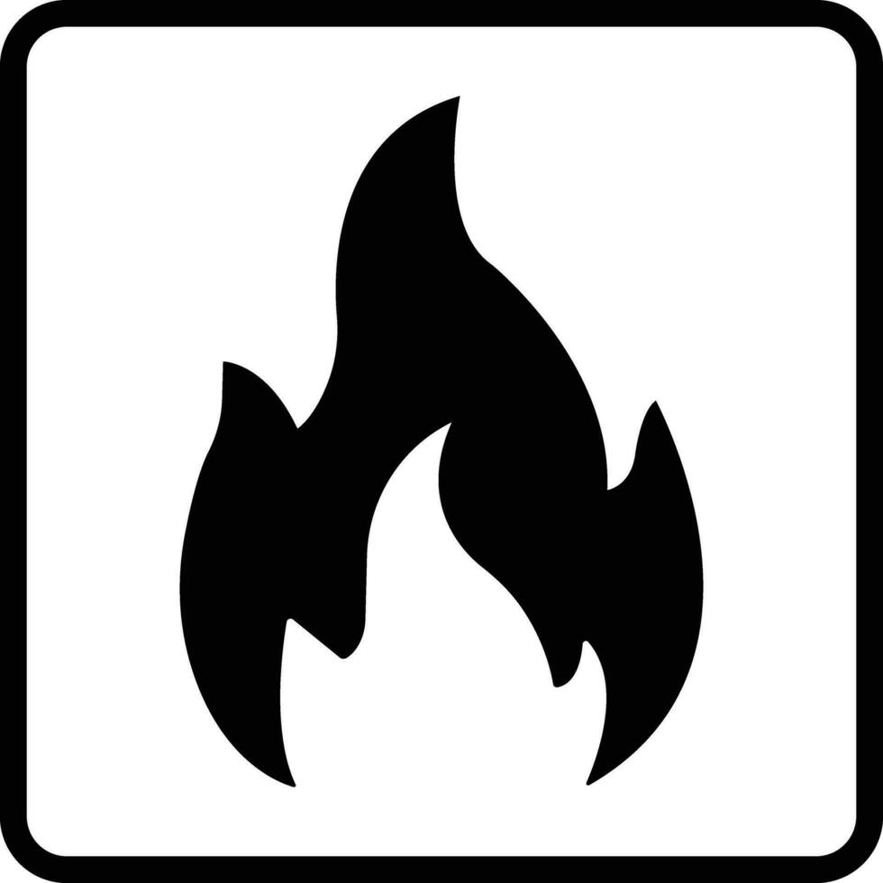 inflamable fuego símbolo en plano estilo íconos con marco. aislado en transparente antecedentes .cartulina cajas o embalaje de bienes tal como advertencia señales logotipo vector para aplicaciones y sitio web