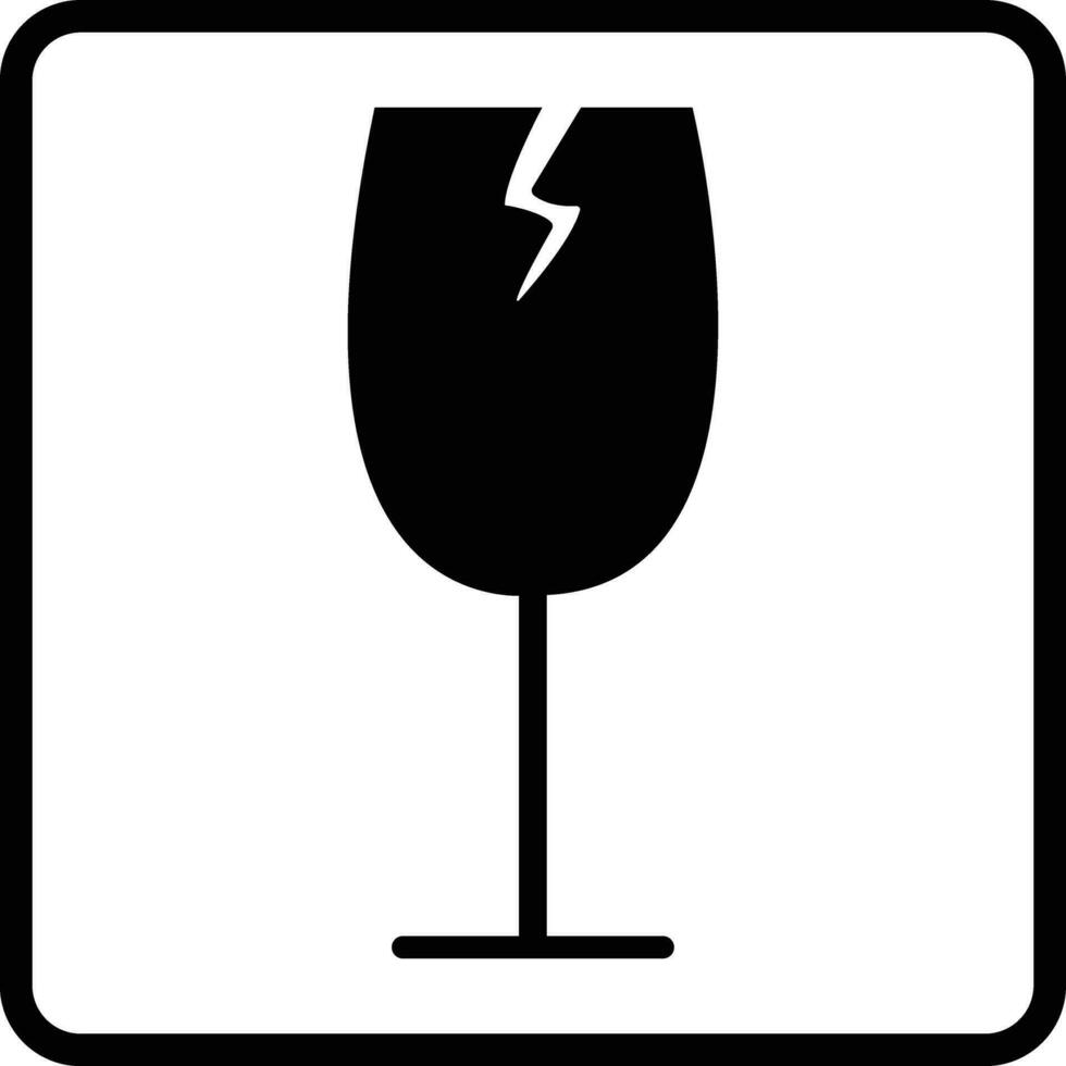 fragile glass symbol in flat style icons with frame. Isolated on transparent background .cardboard boxes or packaging of goods such as warning signs logotype vector for apps and website
