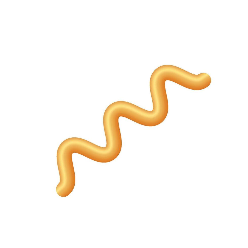 Vector realistic gold 3d spiral lines on white