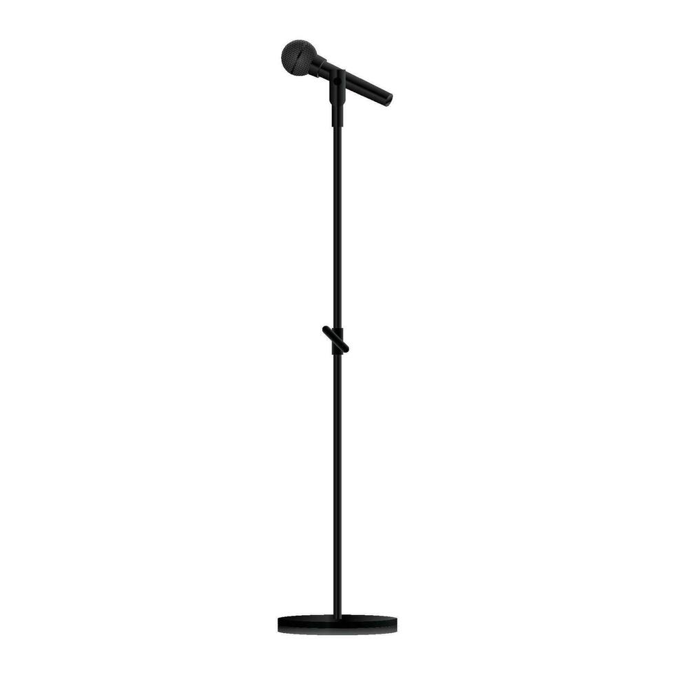 Vector realistic icon. microphone on the leg, isolated on white background. sound and music concept