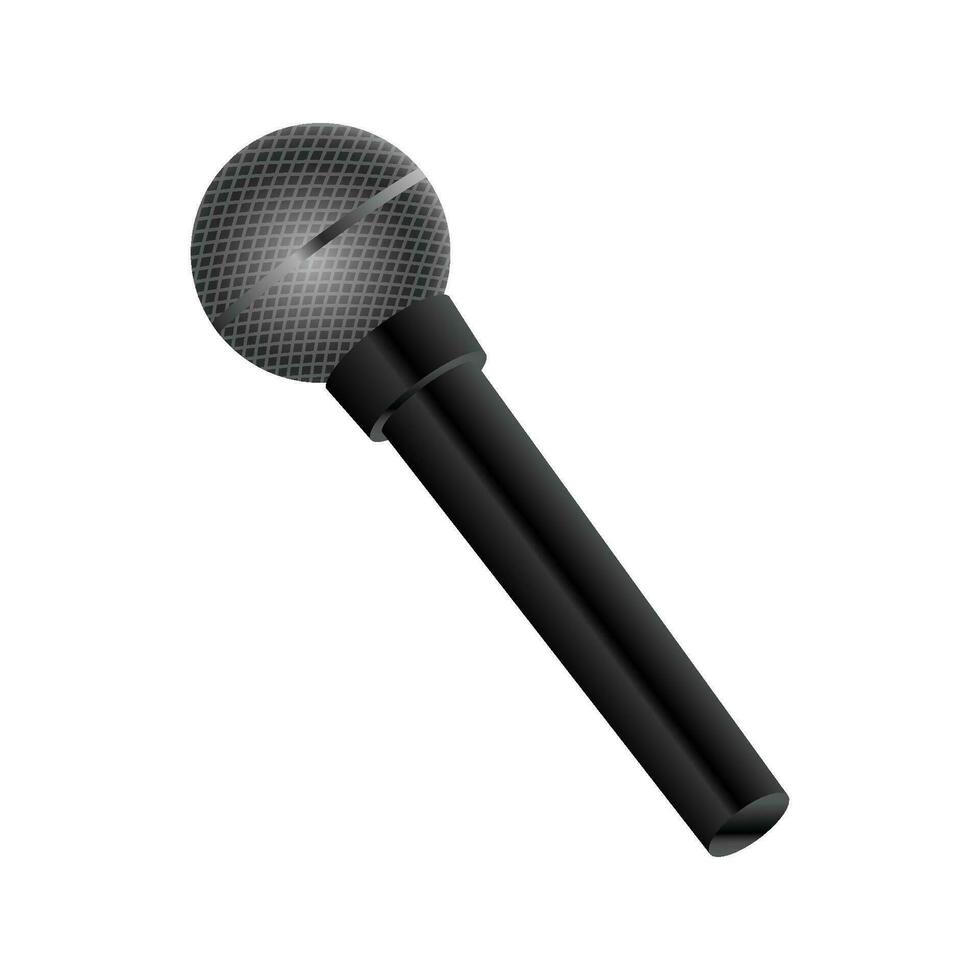 Vector realistic modern microphone on white