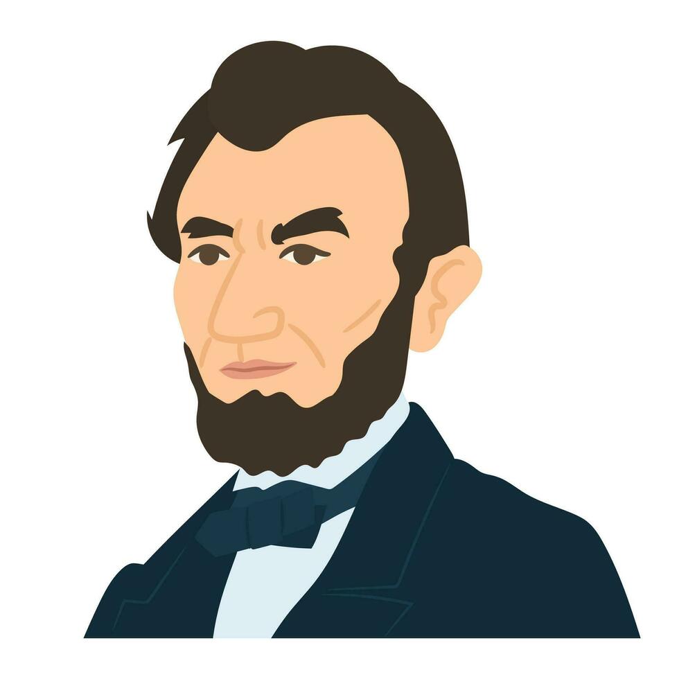 Abrahán Lincoln vector caricatura ilustración.