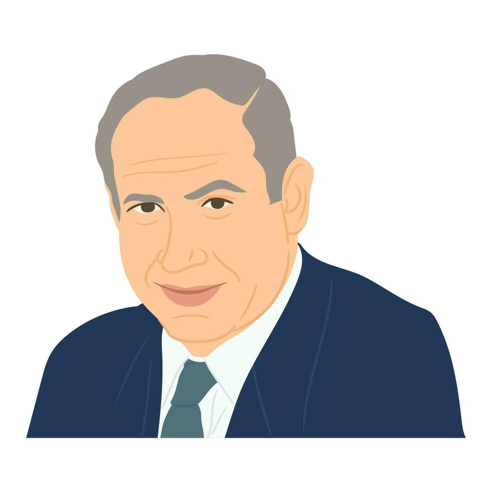 Israeli Prime Minister Benjamin Netanyahu vector