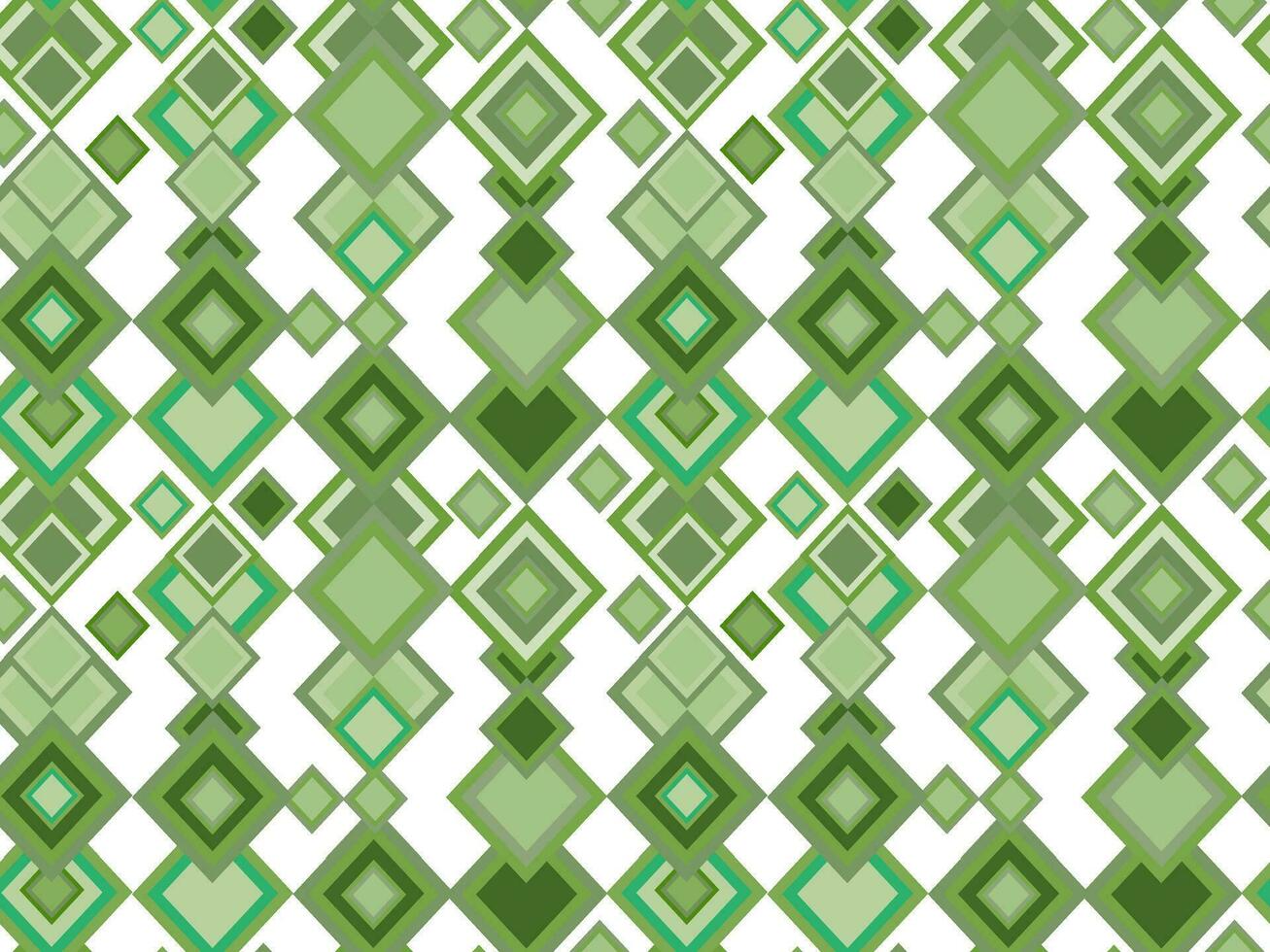 Seamless geometric pattern of rhombuses, squares in green colors vector