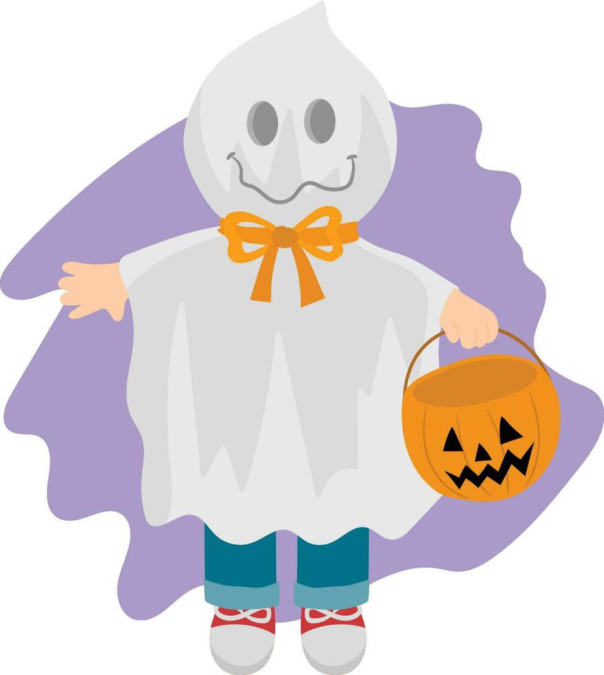 Happy halloween invitation card with cute costumes vector