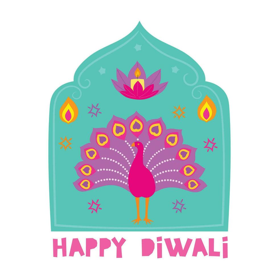 Holiday background for light festival of India vector