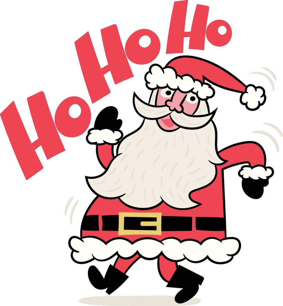 Christmas greeting card with cartoon Santa Claus vector