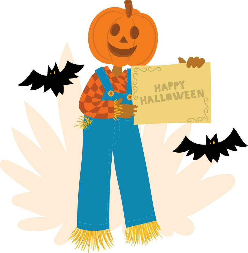 Happy halloween invitation card with cute costumes vector