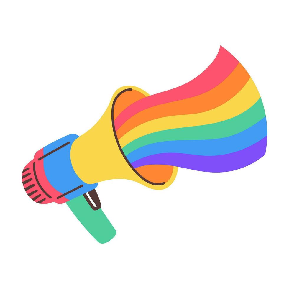 LGBT speaker isolated on white background. LGBTQ. Symbol of the LGBT pride community. LGBT pride or Rainbow in various shapes design. LGBT flag or Rainbow flag. Vector illustration.