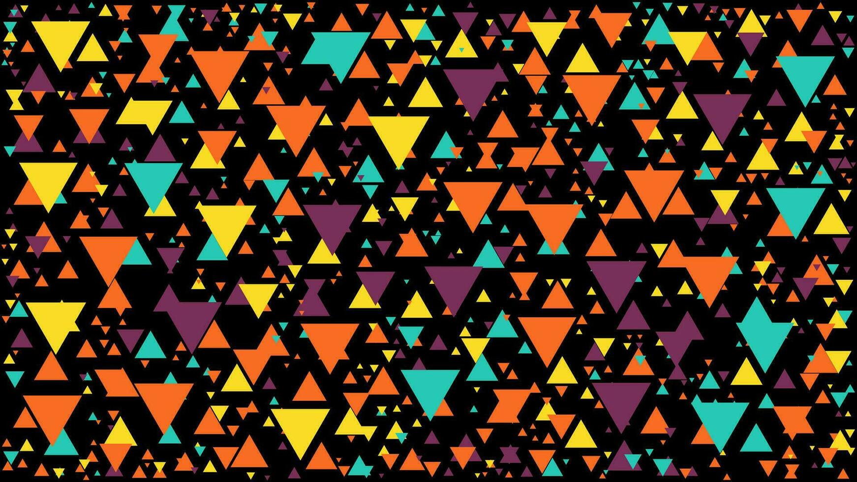 Triangle geometrical shape background in colorful vibrant retro color palette vector