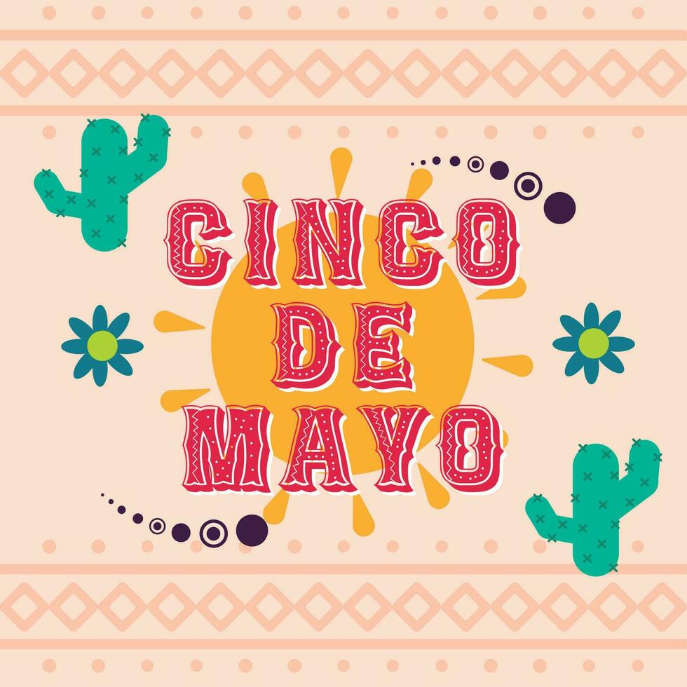 Colored cinco de mayo poster Traditional mexican festival Vector illustration