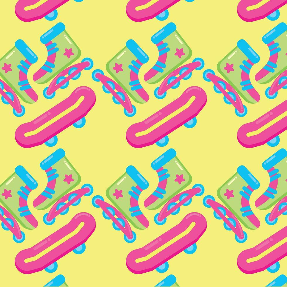 pattern background with skate icons Vector illustration