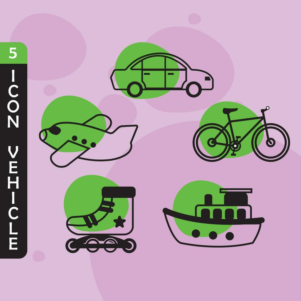 Set of different vehicle icons Vector illustration