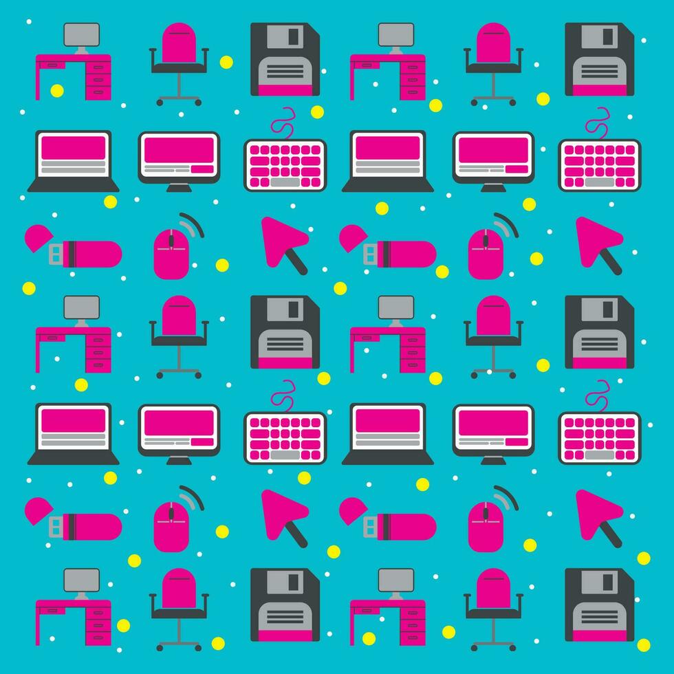 Office icons pattern background Vector illustration