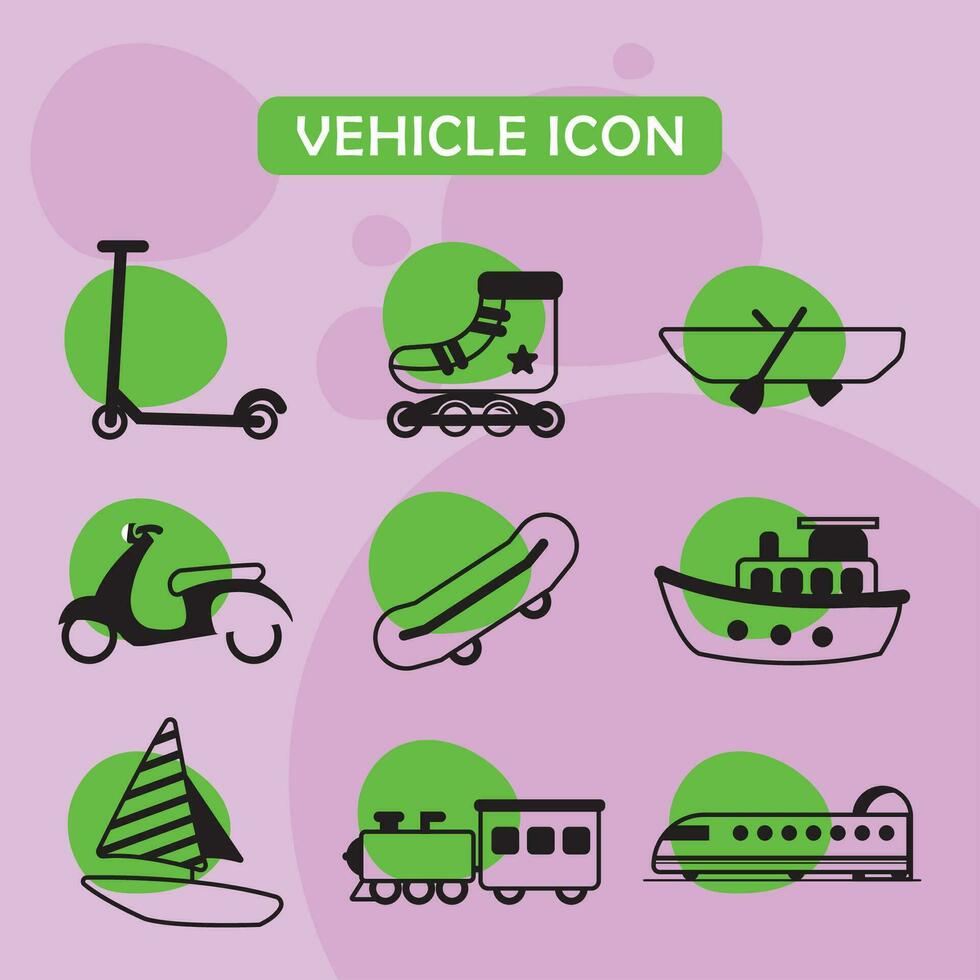 Set of different vehicle icons Vector illustration