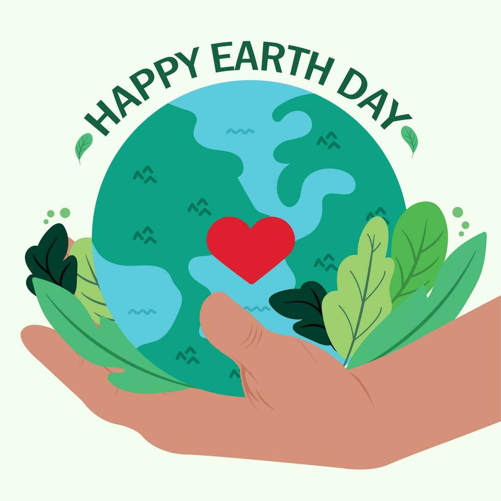 Happy earth day cute background Vector illustration