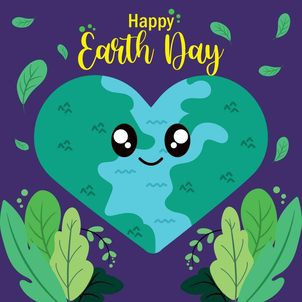 Happy earth day cute background Vector illustration