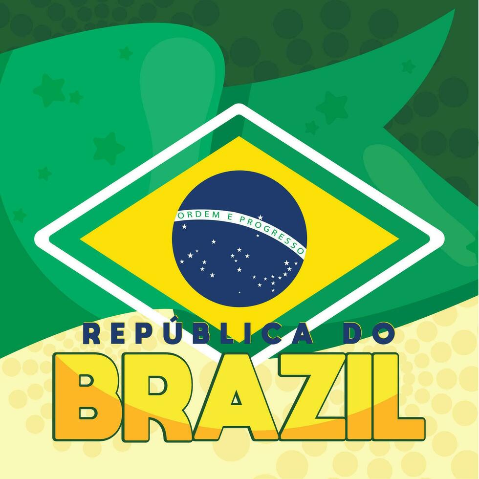 Colored brazil background with its flag Vector illustration