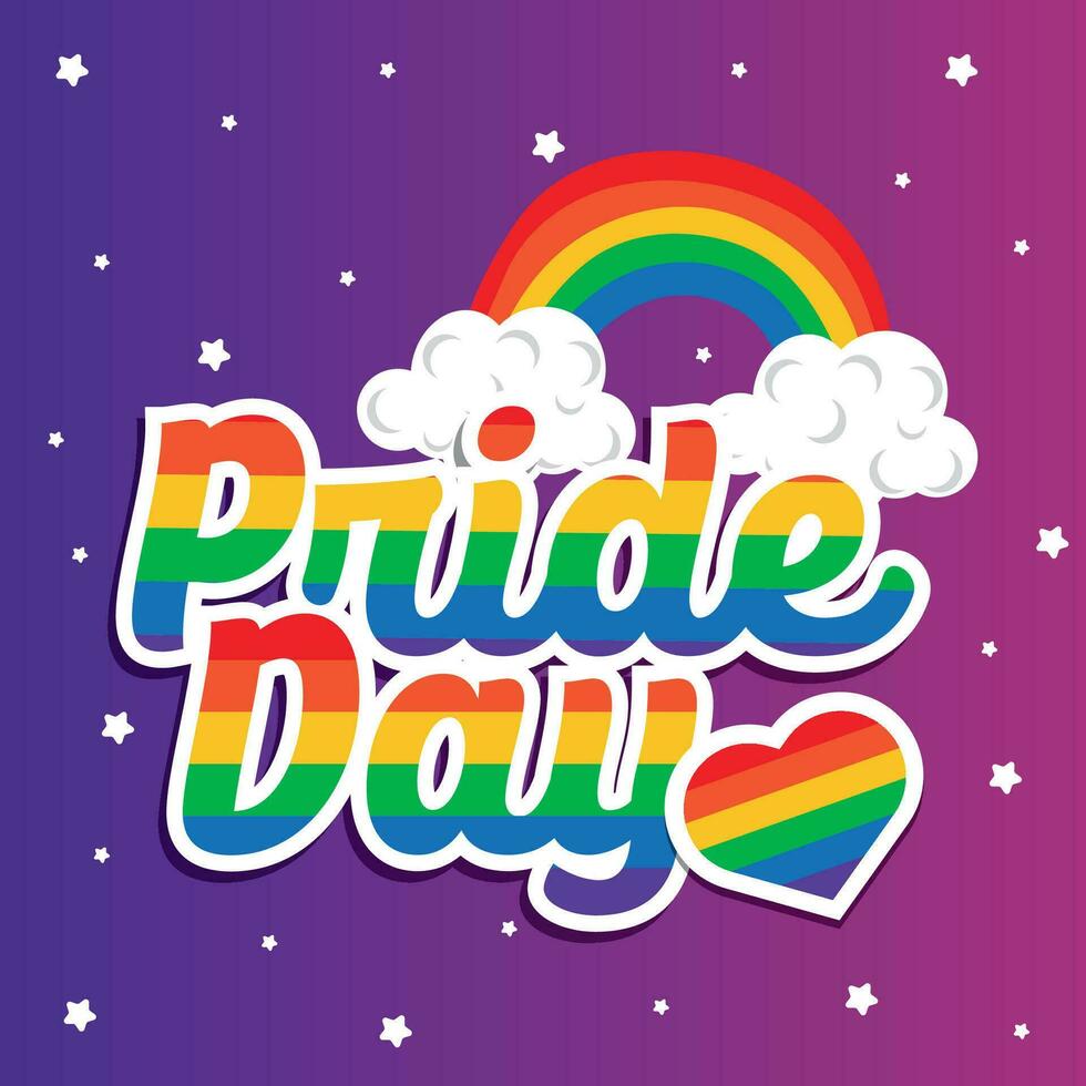 Colored pride day poster Vector illustration