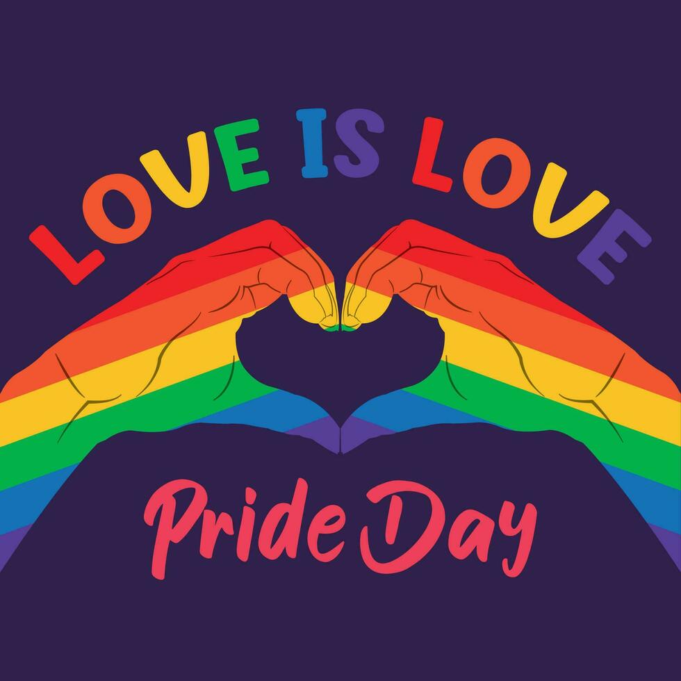 Colored pride day poster Vector illustration