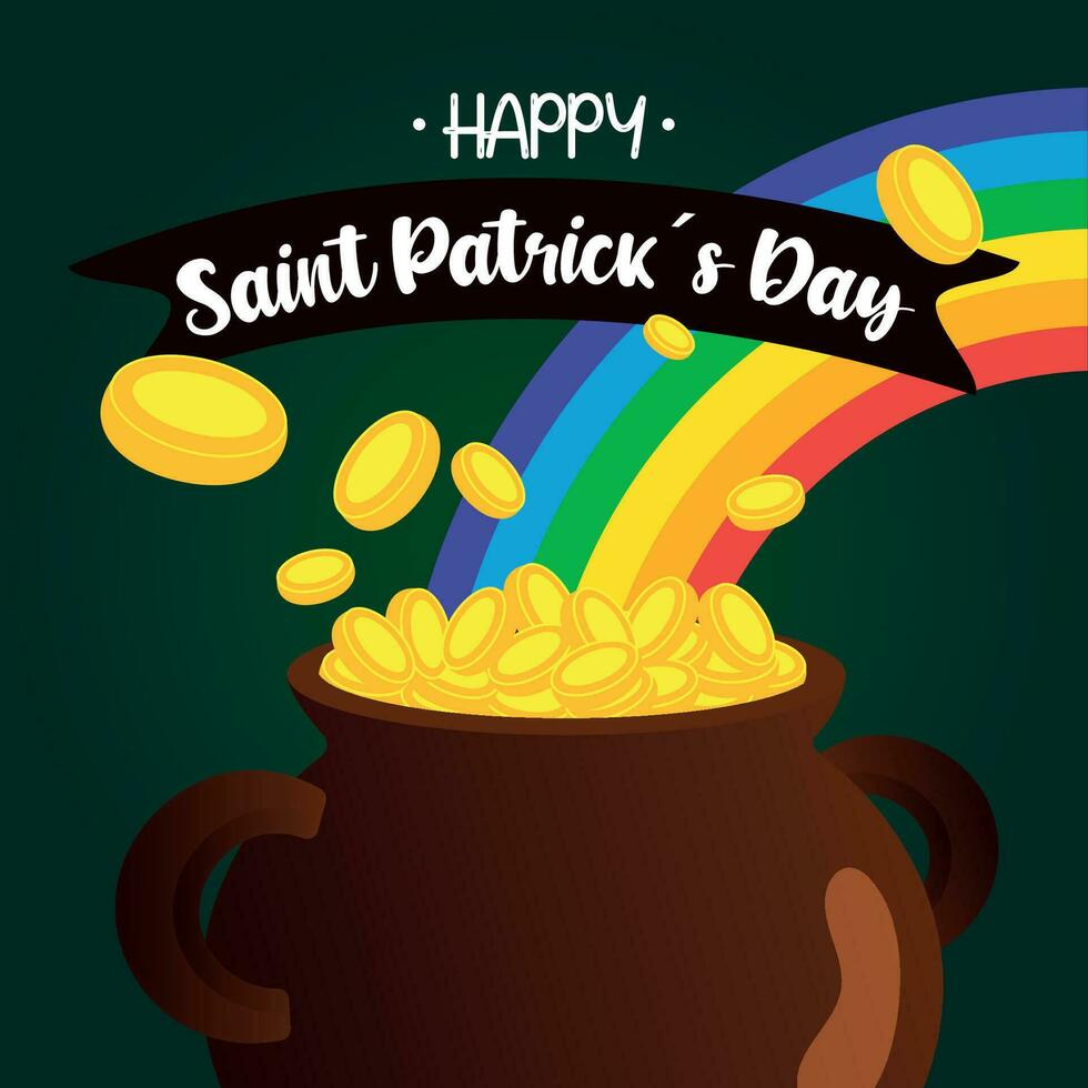 Happy saint patrick day poster Vector illustration