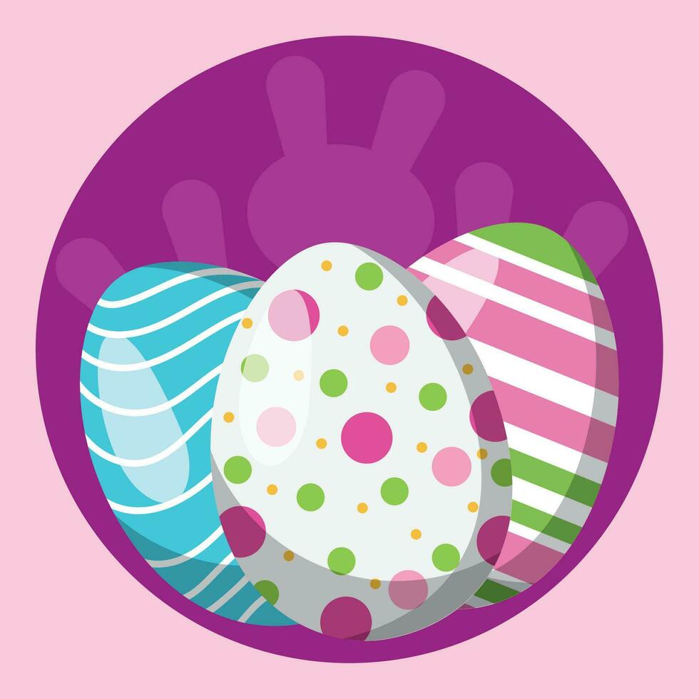 Isolated group of realistic easter eggs Vector illustration