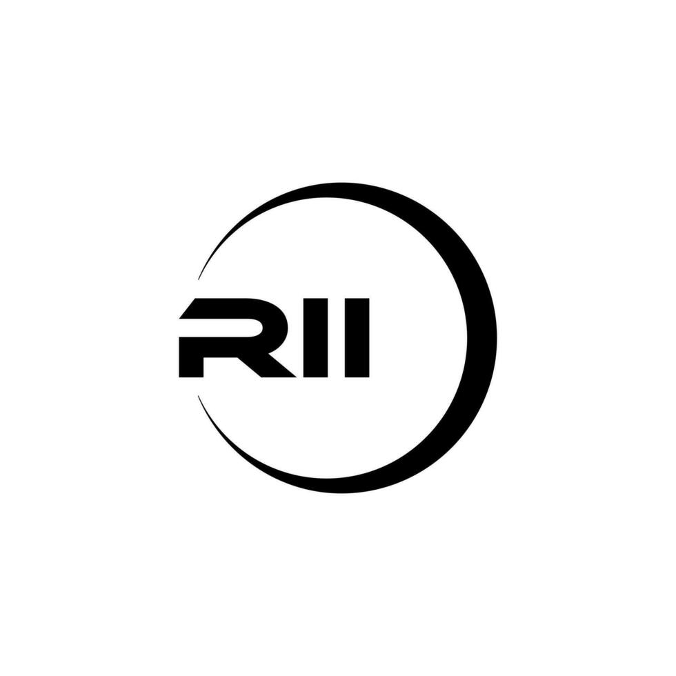 RII letter logo design in illustration. Vector logo, calligraphy designs for logo, Poster, Invitation, etc.