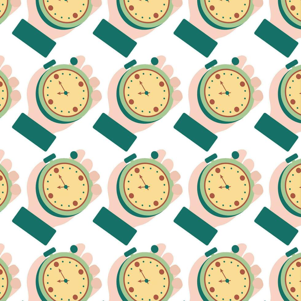 Chronometer clock icon Pattern background Vector illustration