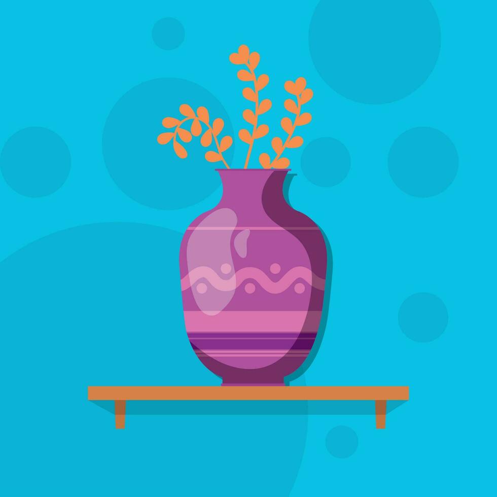 Isolated colored artisan vase with leaves icon Vector illustration