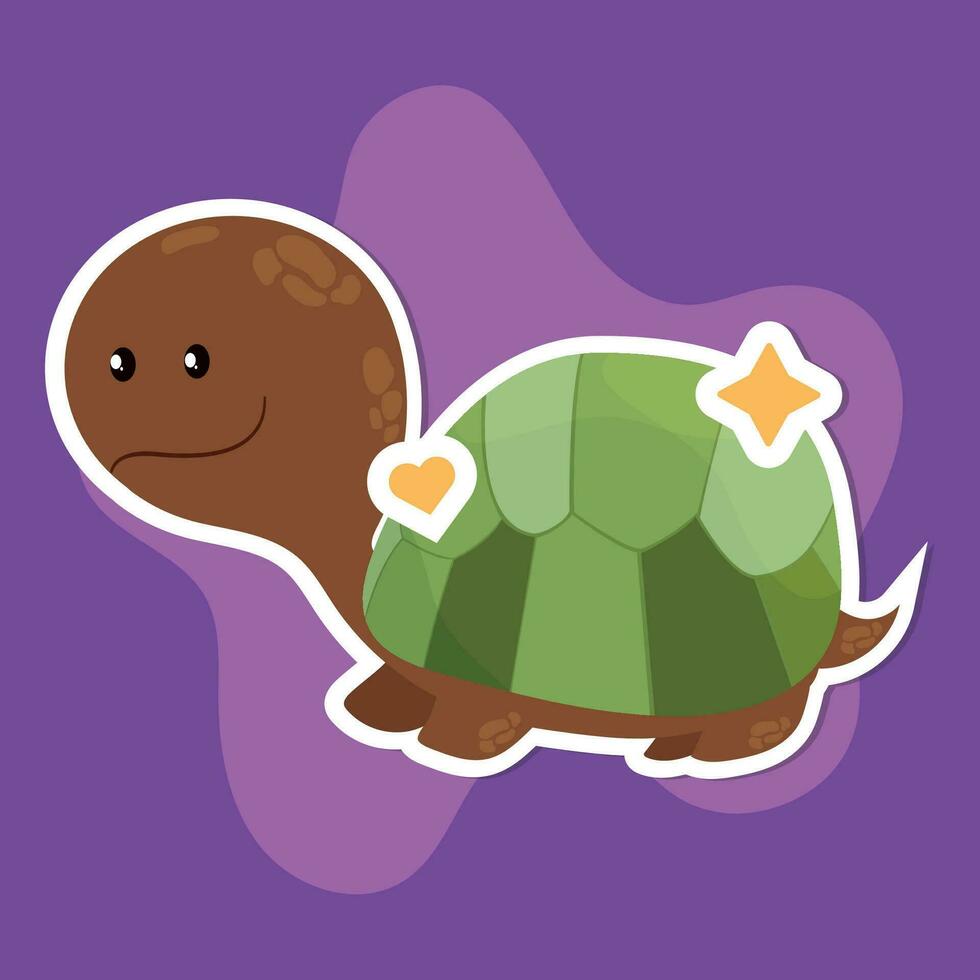 Isolated cute turtle cartoon character Vector illustration