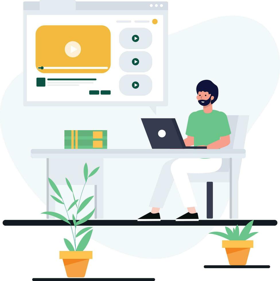 Online learning and Education vector
