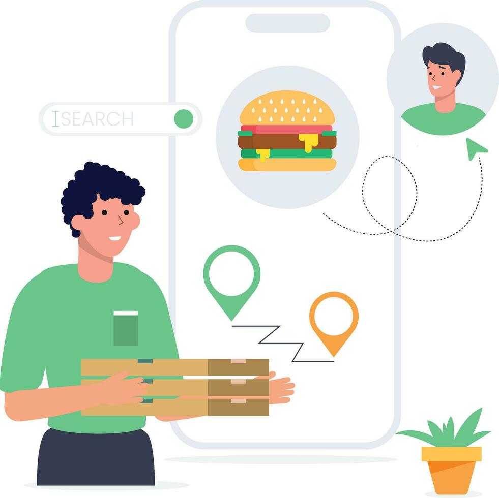Online Food Ordering Concepts vector