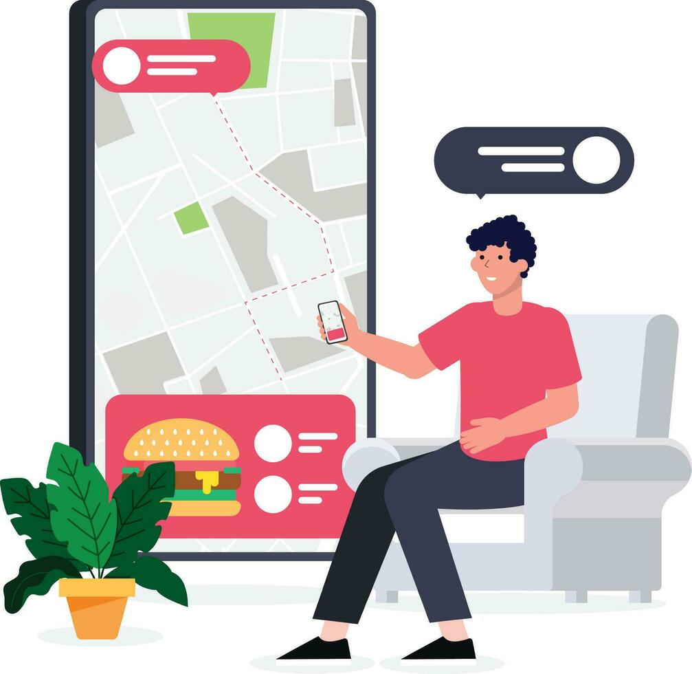 Food ordering and delivery vector