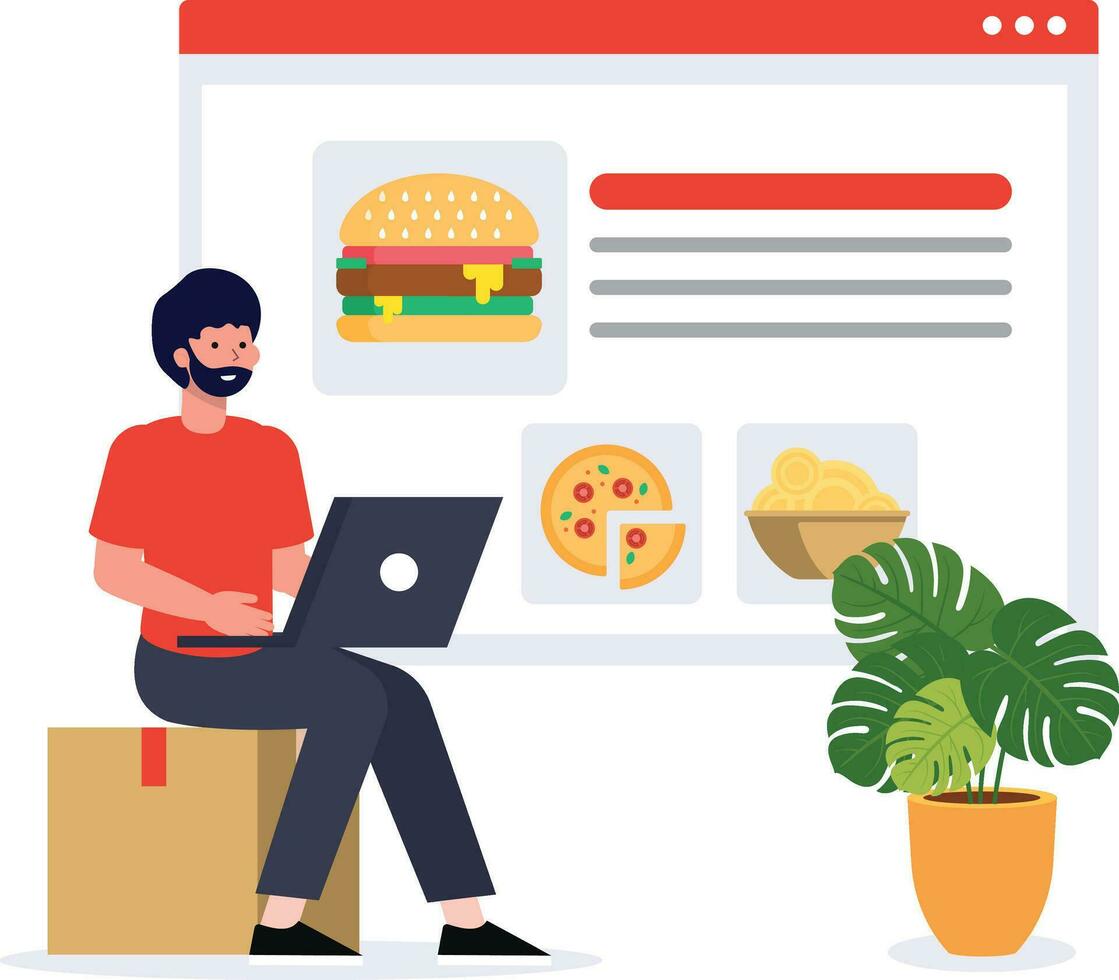 Food ordering and delivery vector