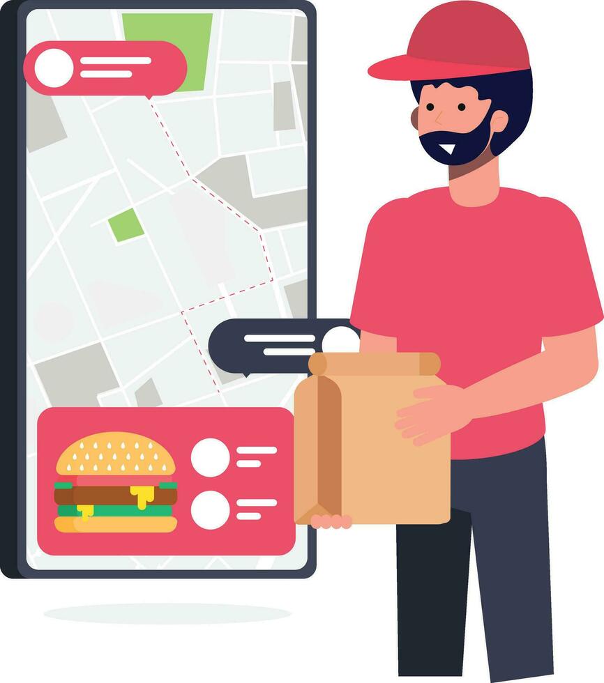 Food ordering and delivery vector