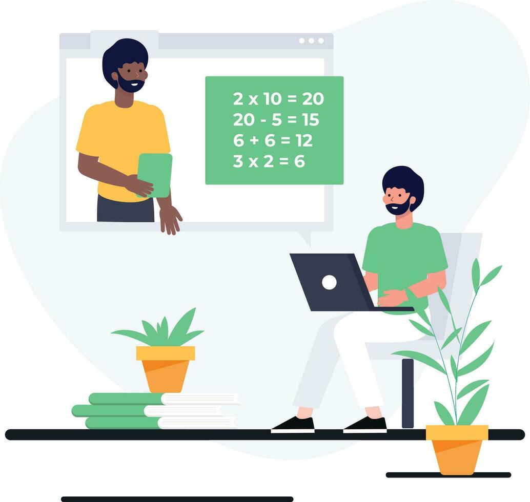 Online learning and Education vector