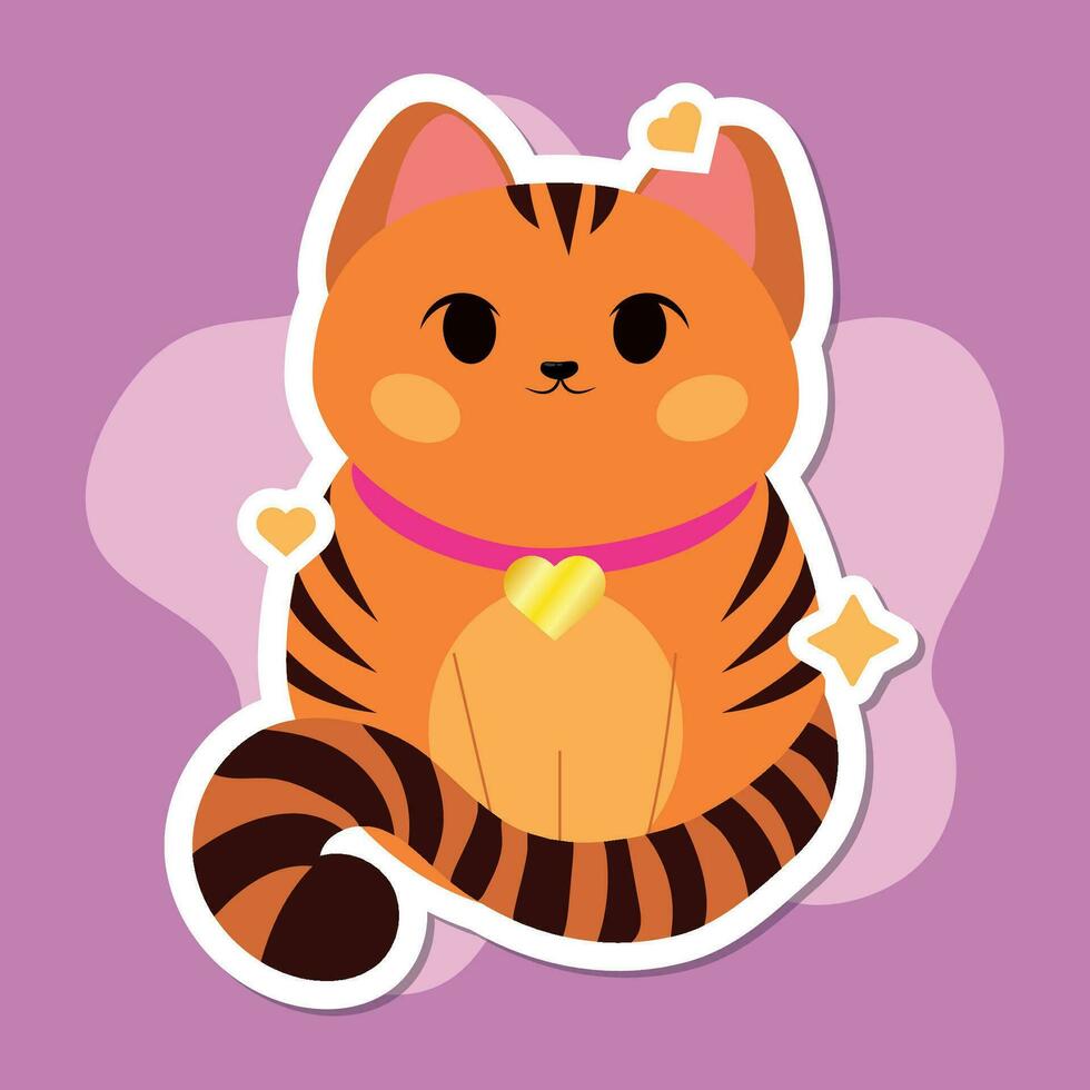 Isolated cute cat cartoon character Vector illustration