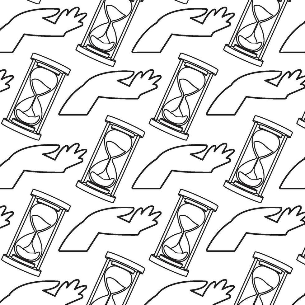 Sand watch icon Pattern background Vector illustration