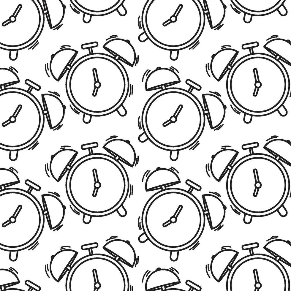 Alarm clock icon Pattern background Vector illustration