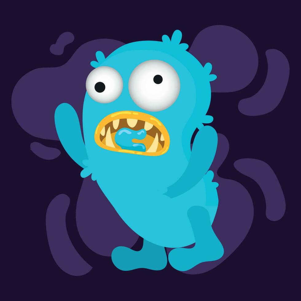 Isolated cute colored monster character Vector illustration