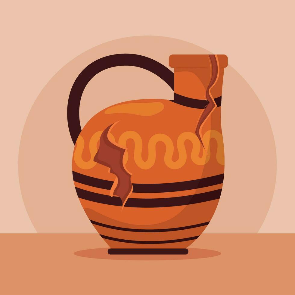 Isolated empty broken artisan vase icon Vector illustration