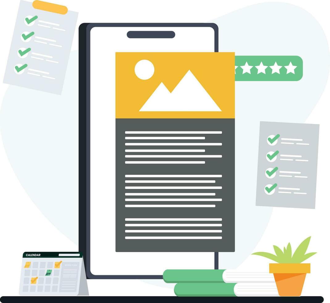 Content Creators and Blog Writing concepts vector