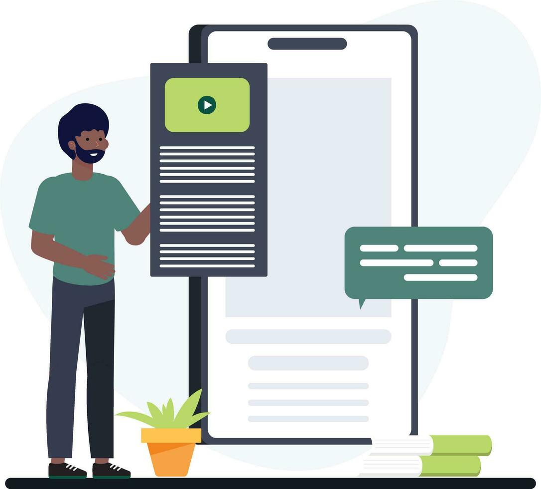 Content Creators and Blog Writing concepts vector