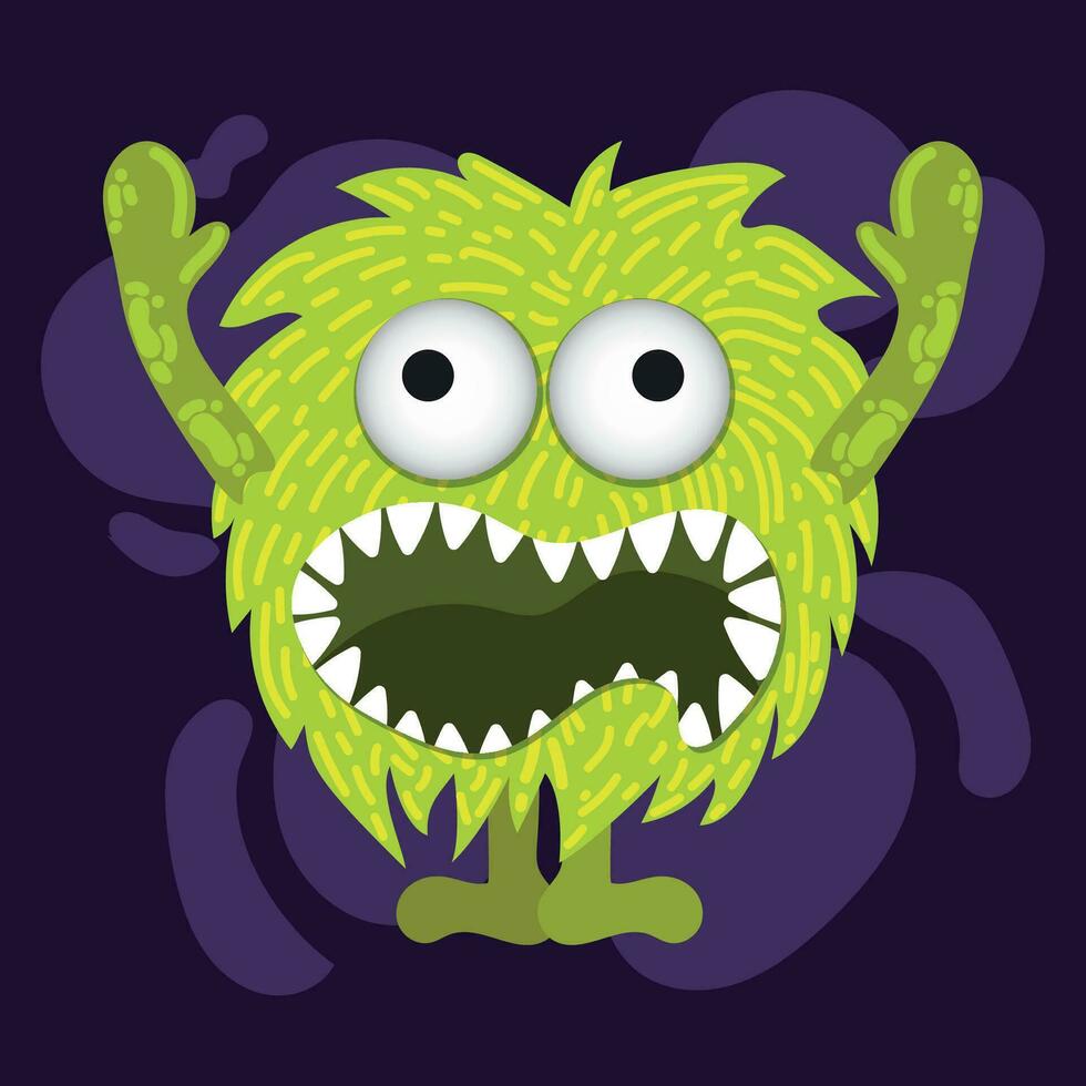 Isolated cute colored monster character Vector illustration