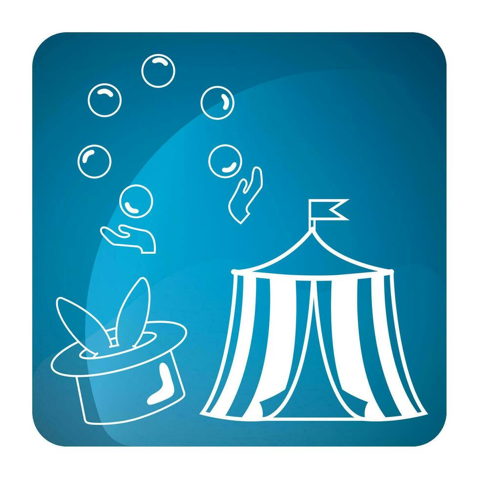 Set of carnival amusement park icons Vector illustration