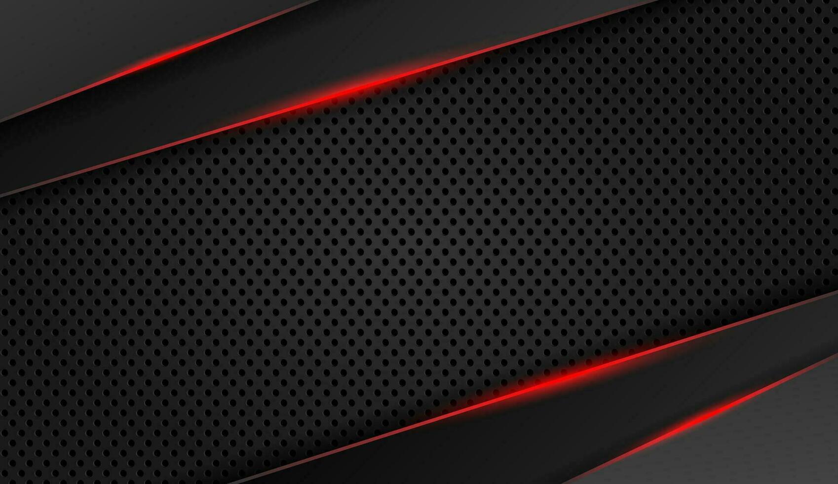 The dark metallic background contrasts with the red stripes that are reflecting light. Vector illustration.
