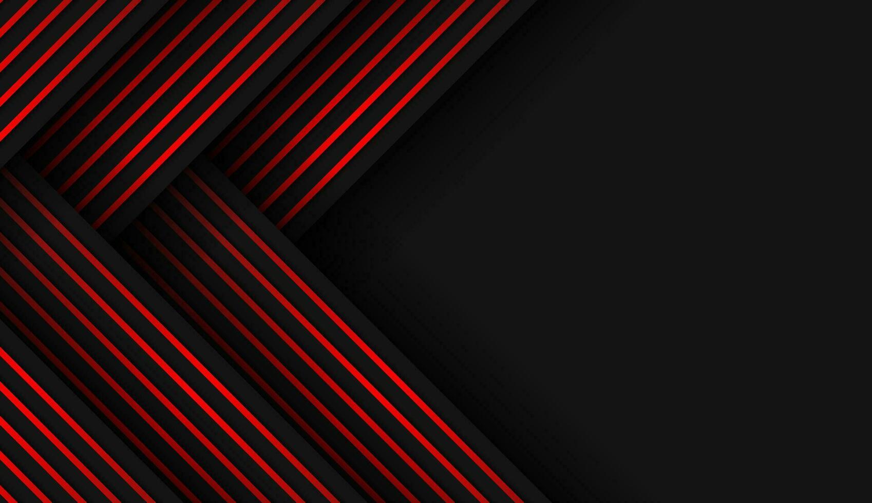 The dark metallic background contrasts with the red stripes that are reflecting light. Vector illustration.