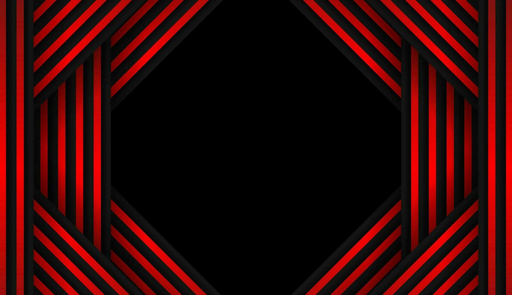 The dark metallic background contrasts with the red stripes that are reflecting light. Vector illustration.