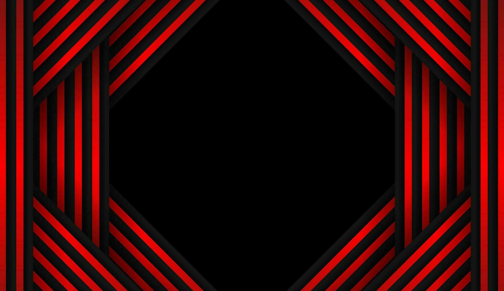 The dark metallic background contrasts with the red stripes that are reflecting light. Vector illustration.